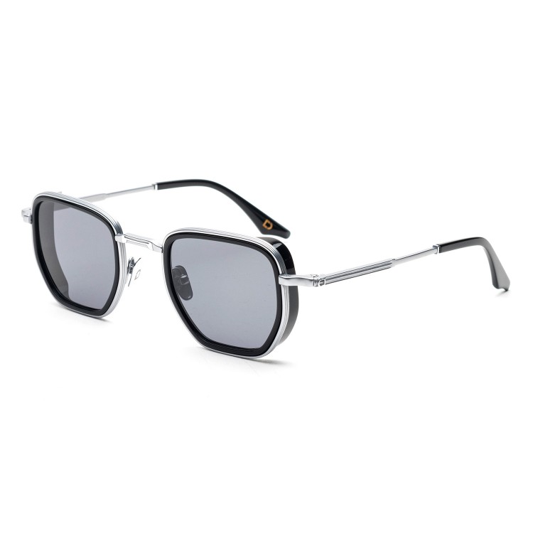 Occhiali da sole Soho London Harrow Titanium Argento/Nero - Fumè